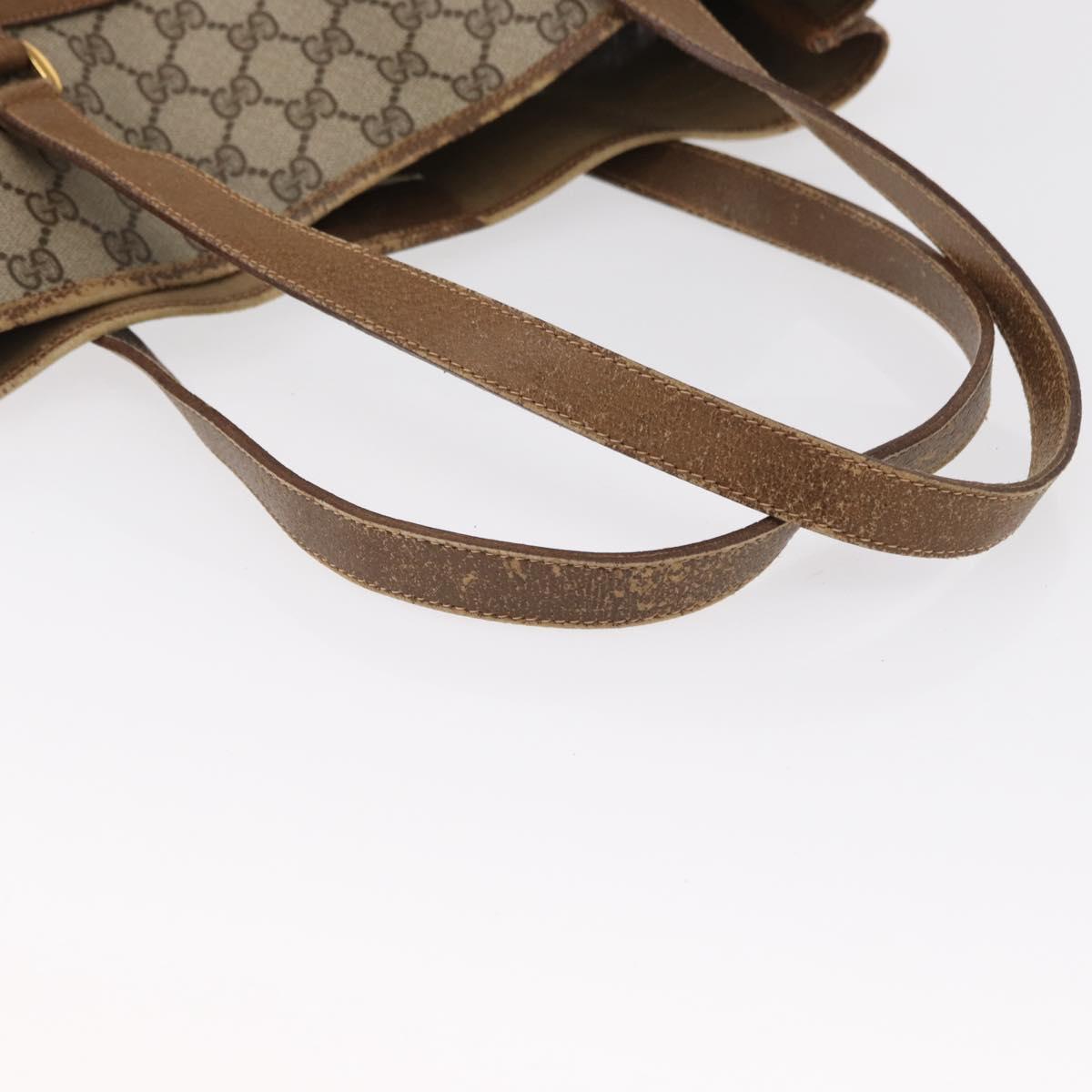 GUCCI GG Supreme Tote Bag PVC Beige Gold 39 02 061 Auth 155474