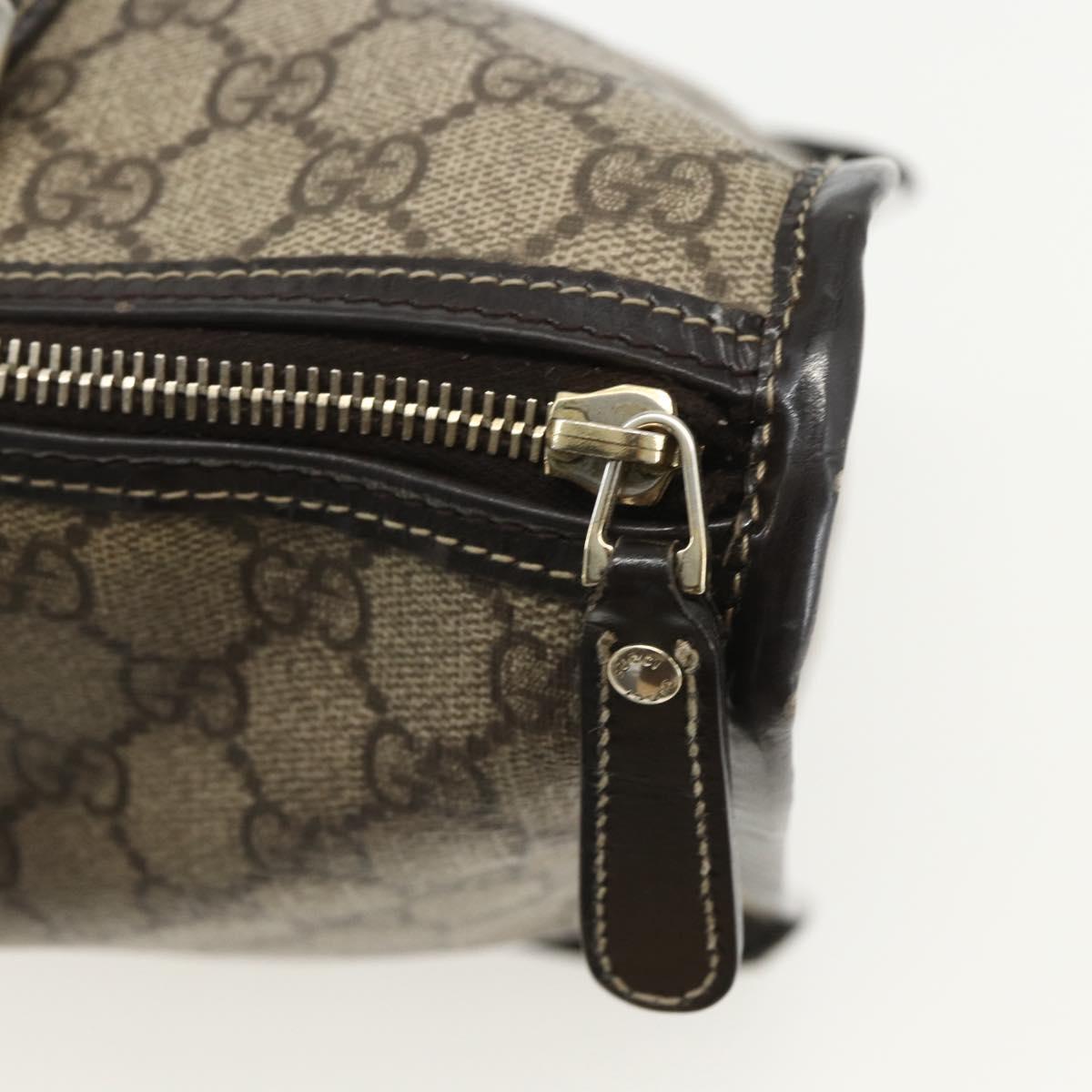 GUCCI GG Supreme Hand Bag PVC Beige Gold 190259 Auth 155475