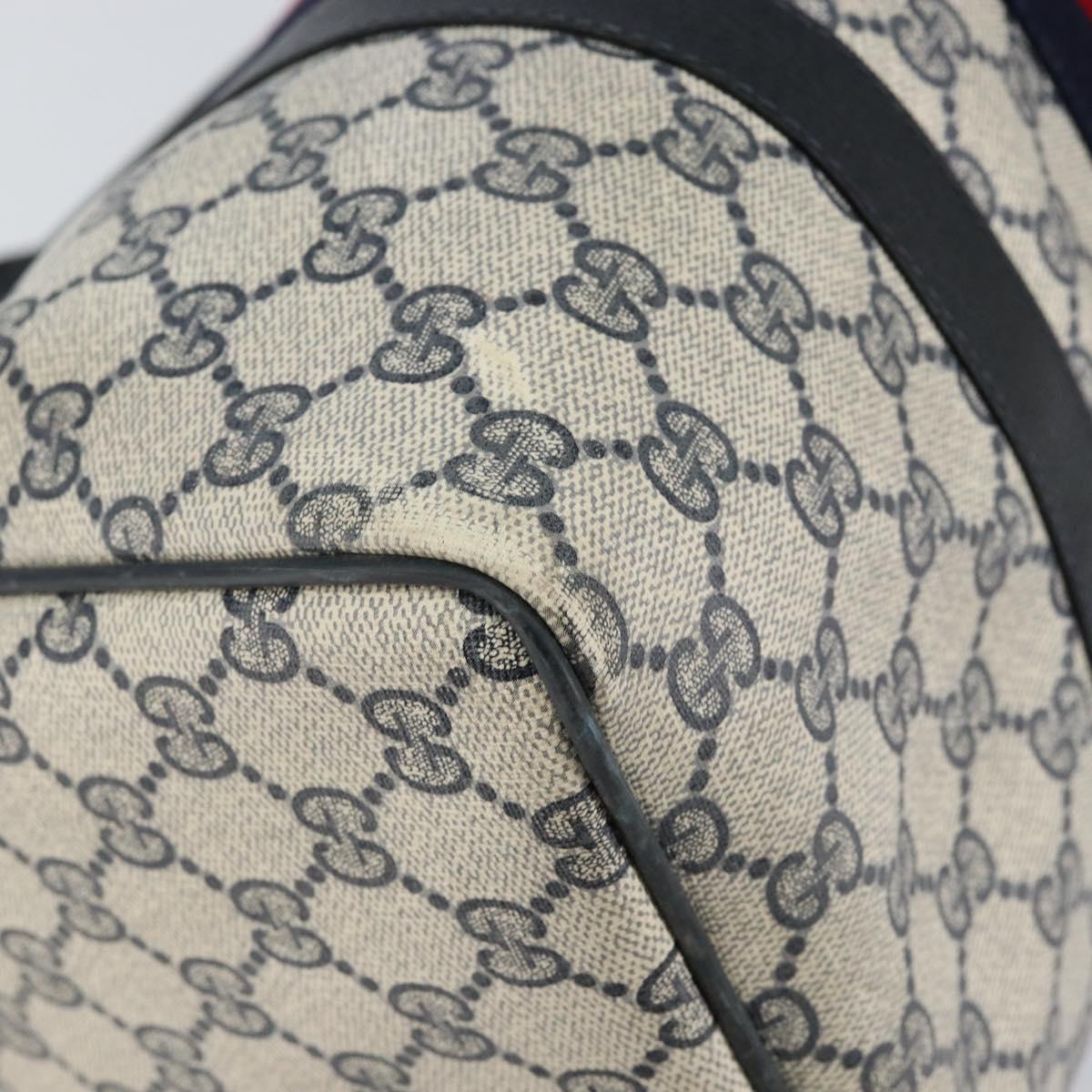 GUCCI GG Supreme Sherry Line Hand Bag PVC Navy Gold 20 001 302 Auth 155476