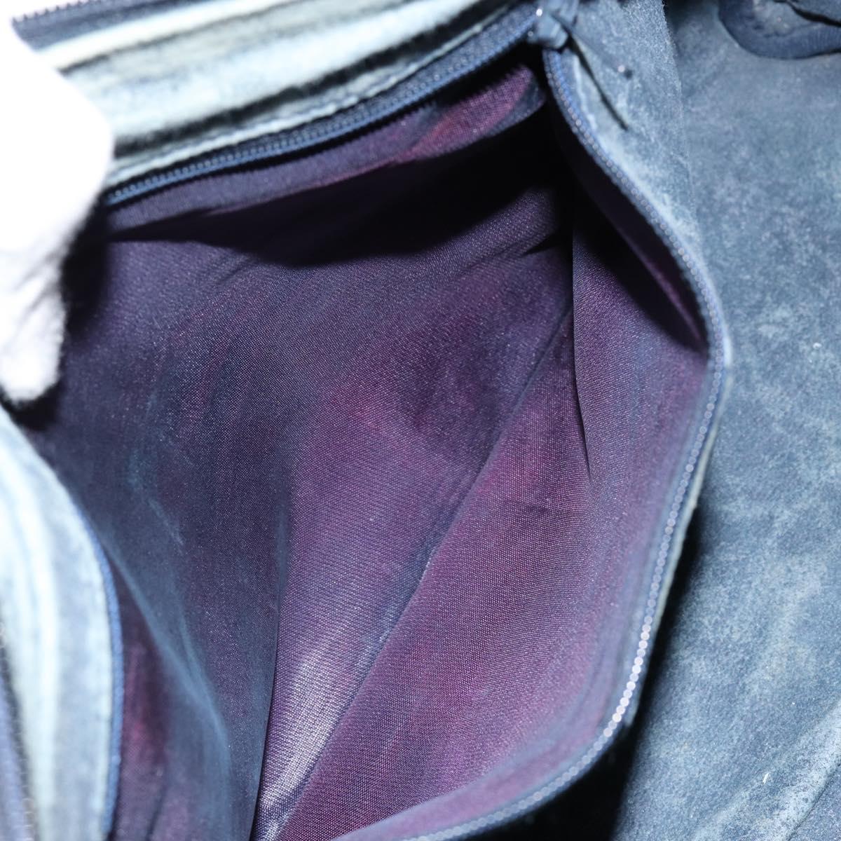 GUCCI GG Supreme Sherry Line Hand Bag PVC Navy Gold 20 001 302 Auth 155476