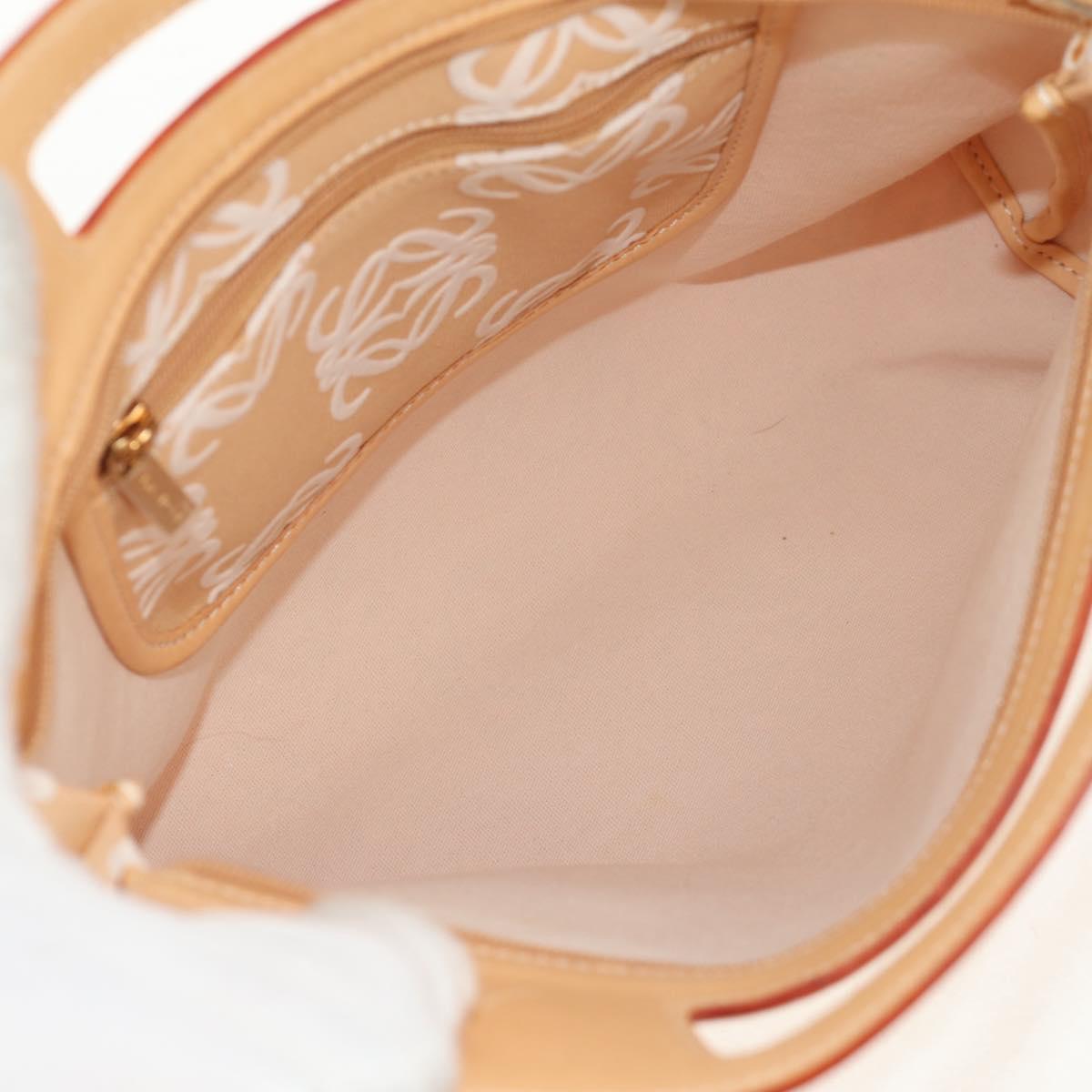 LOEWE Anagram Hand Bag Canvas Beige Gold Auth 155478V