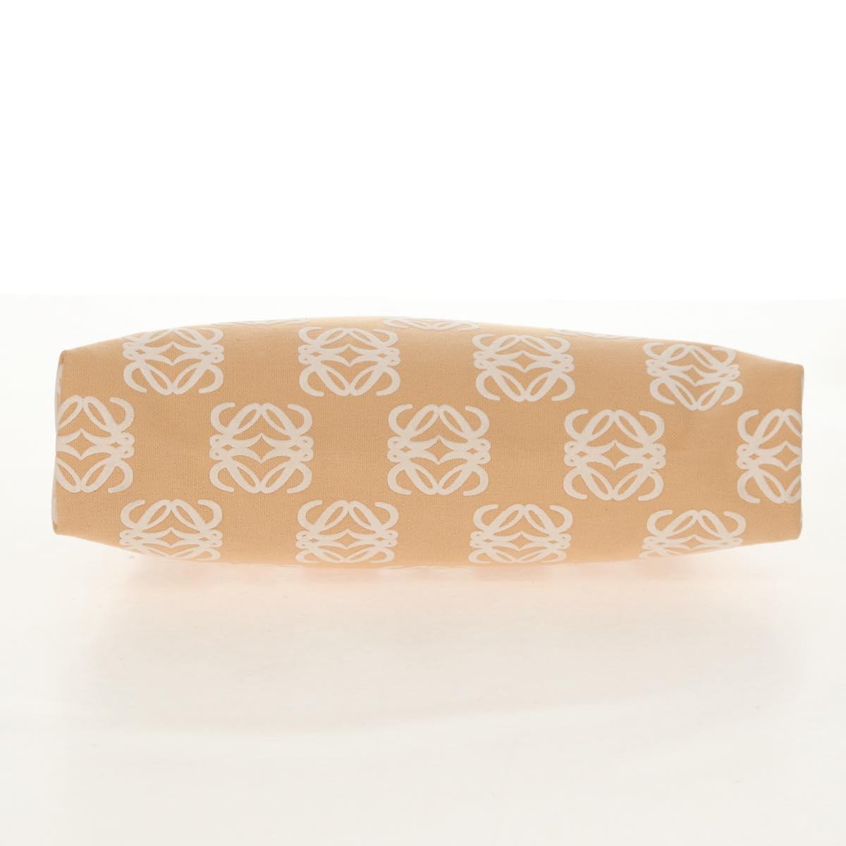 LOEWE Anagram Hand Bag Canvas Beige Gold Auth 155478V