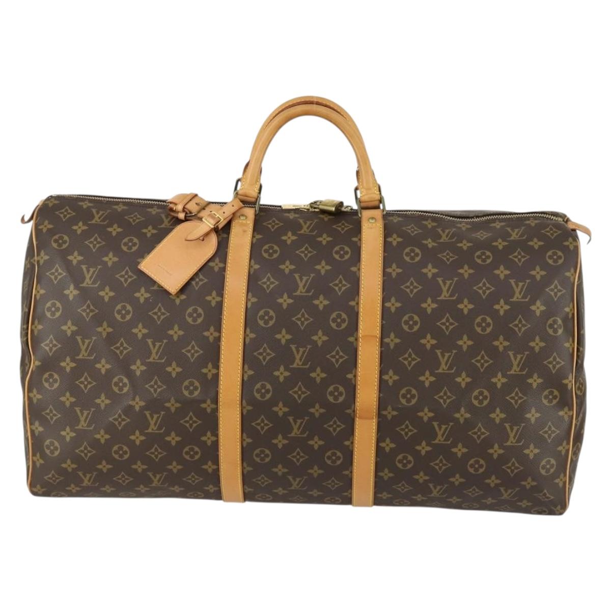 LOUIS VUITTON Monogram Keepall 60 Boston Bag M41422 LV Auth 155480V