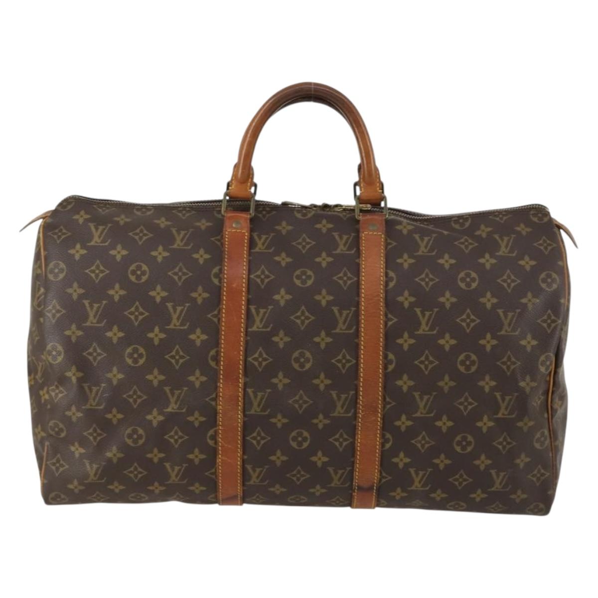 LOUIS VUITTON Monogram Keepall 50 Boston Bag M41426 LV Auth 155487