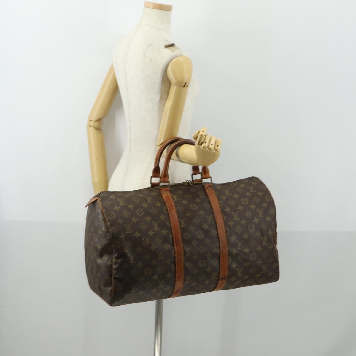 LOUIS VUITTON Monogram Keepall 50 Boston Bag M41426 LV Auth 155487