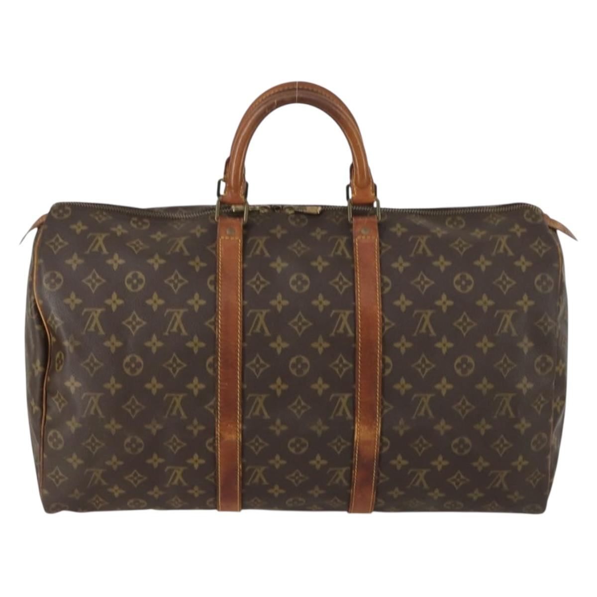 LOUIS VUITTON Monogram Keepall 50 Boston Bag M41426 LV Auth 155487