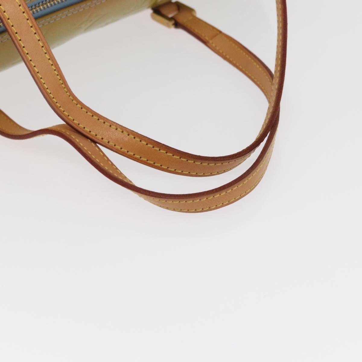 LOUIS VUITTON Monogram Vernis Bedford Hand Bag Baby Blue M91007 LV Auth 155493