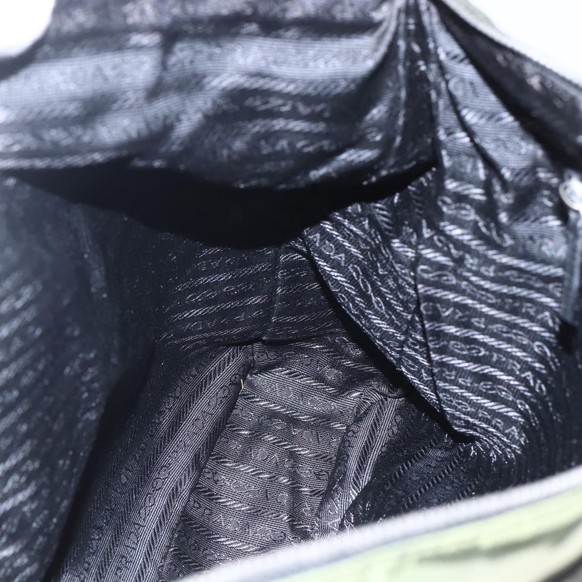 PRADA Tote Bag Nylon Green Silver Auth 155497