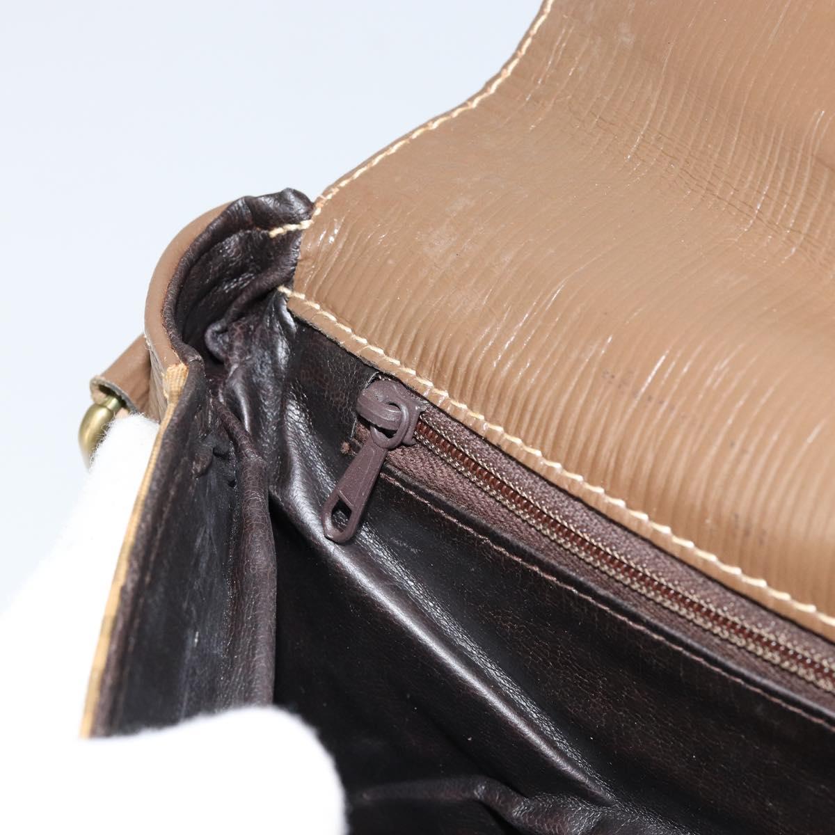 FENDI Zucchino Canvas Shoulder Bag Coated Canvas Beige Auth 155500