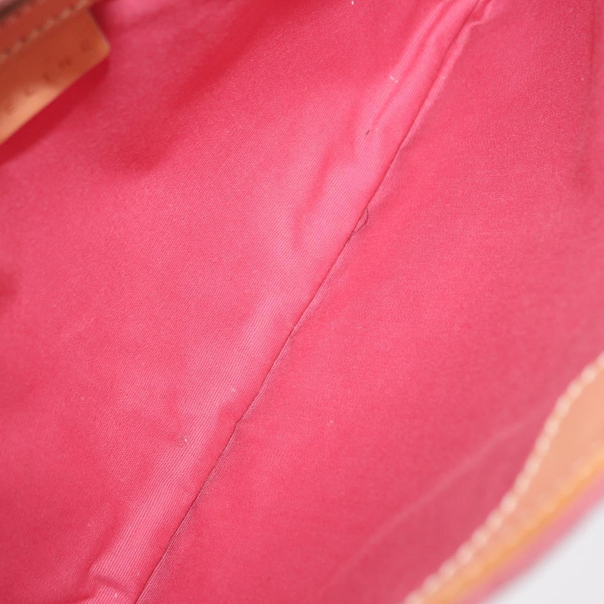 CELINE C Macadam Canvas Shoulder Bag Suede Pink Gold Auth 155501