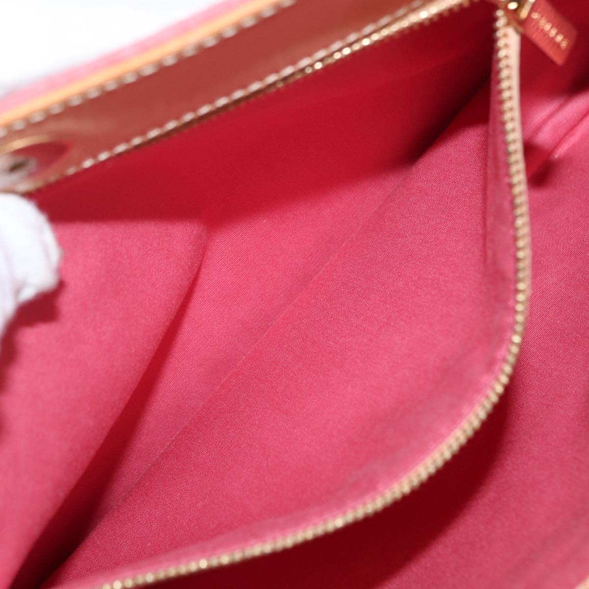 CELINE C Macadam Canvas Shoulder Bag Suede Pink Gold Auth 155501