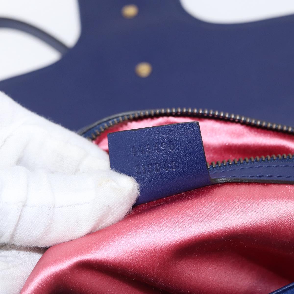 GUCCI Chain MODERN GG Marmont Shoulder Bag Velor Blue Gold 443496 Auth 155504