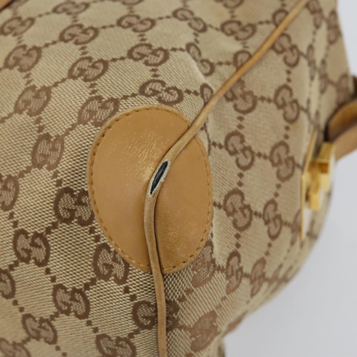 GUCCI GG Canvas Sherry Line Hand Bag Beige Gold 000 0846 Auth 155543