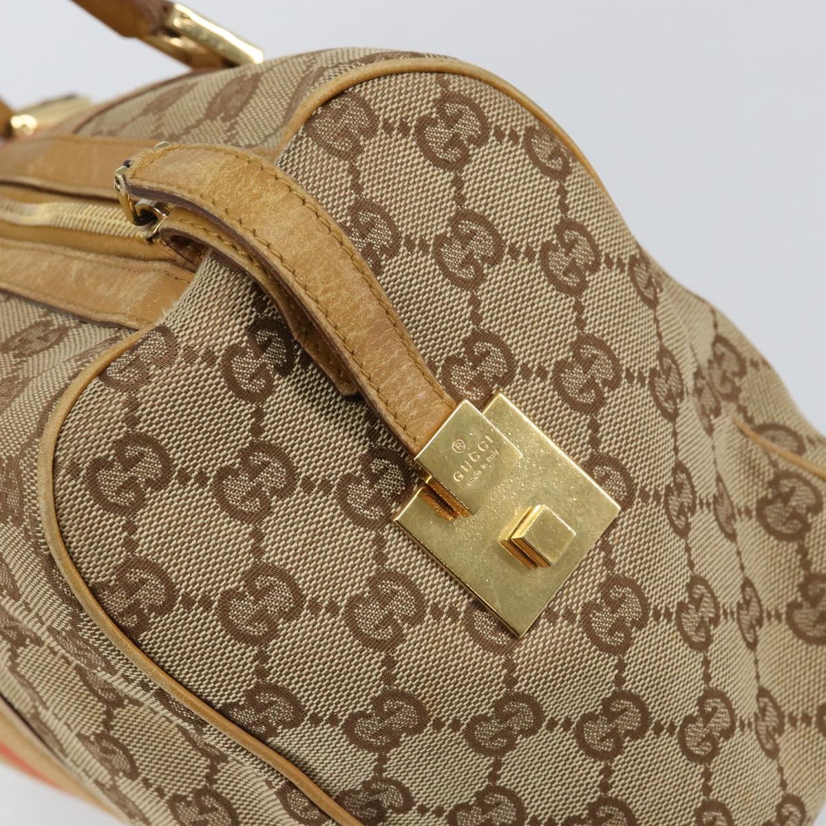 GUCCI GG Canvas Sherry Line Hand Bag Beige Gold 000 0846 Auth 155543