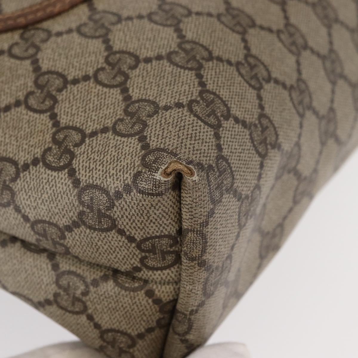 GUCCI GG Supreme Web Sherry Line Tote Bag PVC Beige Gold 39 02 003 Auth 155545