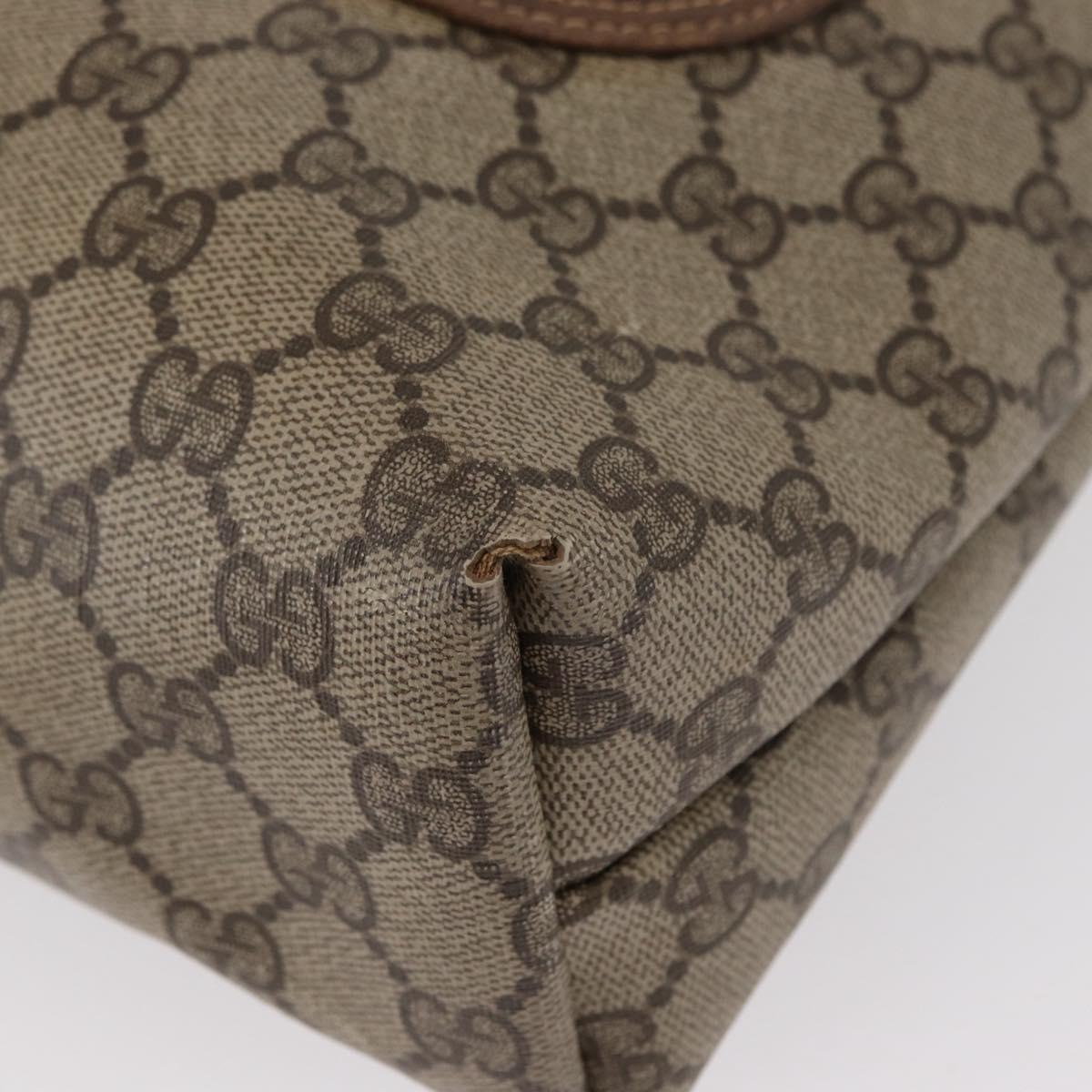 GUCCI GG Supreme Web Sherry Line Tote Bag PVC Beige Gold 39 02 003 Auth 155545