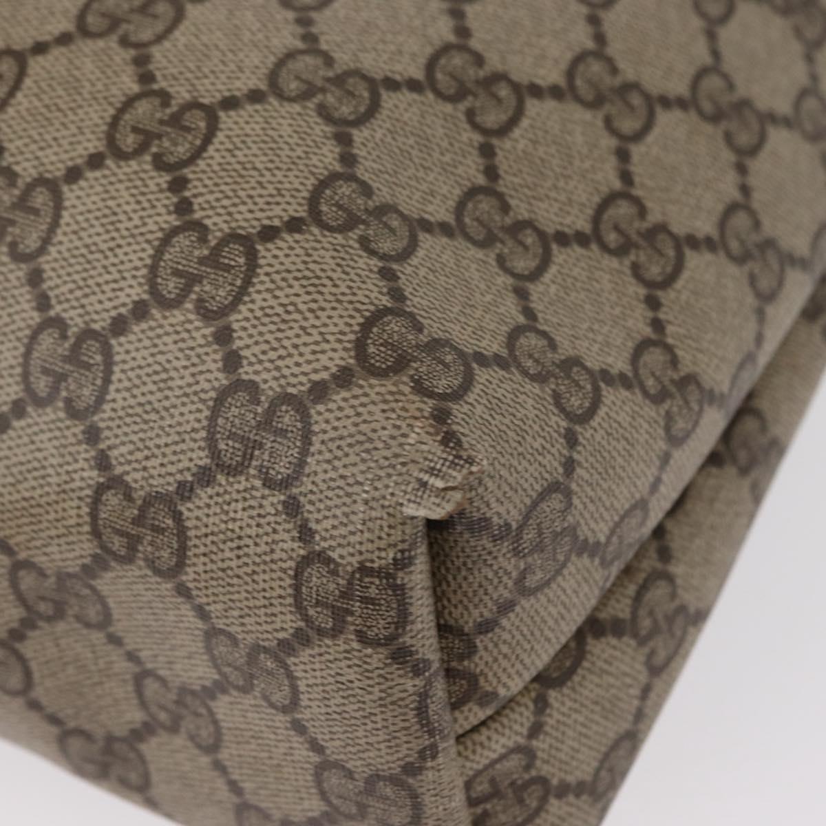 GUCCI GG Supreme Web Sherry Line Tote Bag PVC Beige Gold 39 02 003 Auth 155545