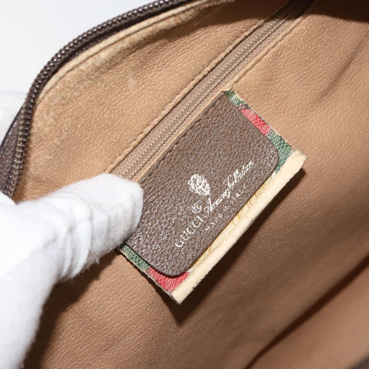 GUCCI GG Supreme Web Sherry Line Boston Bag PVC Beige 116 02 007 Auth 155547