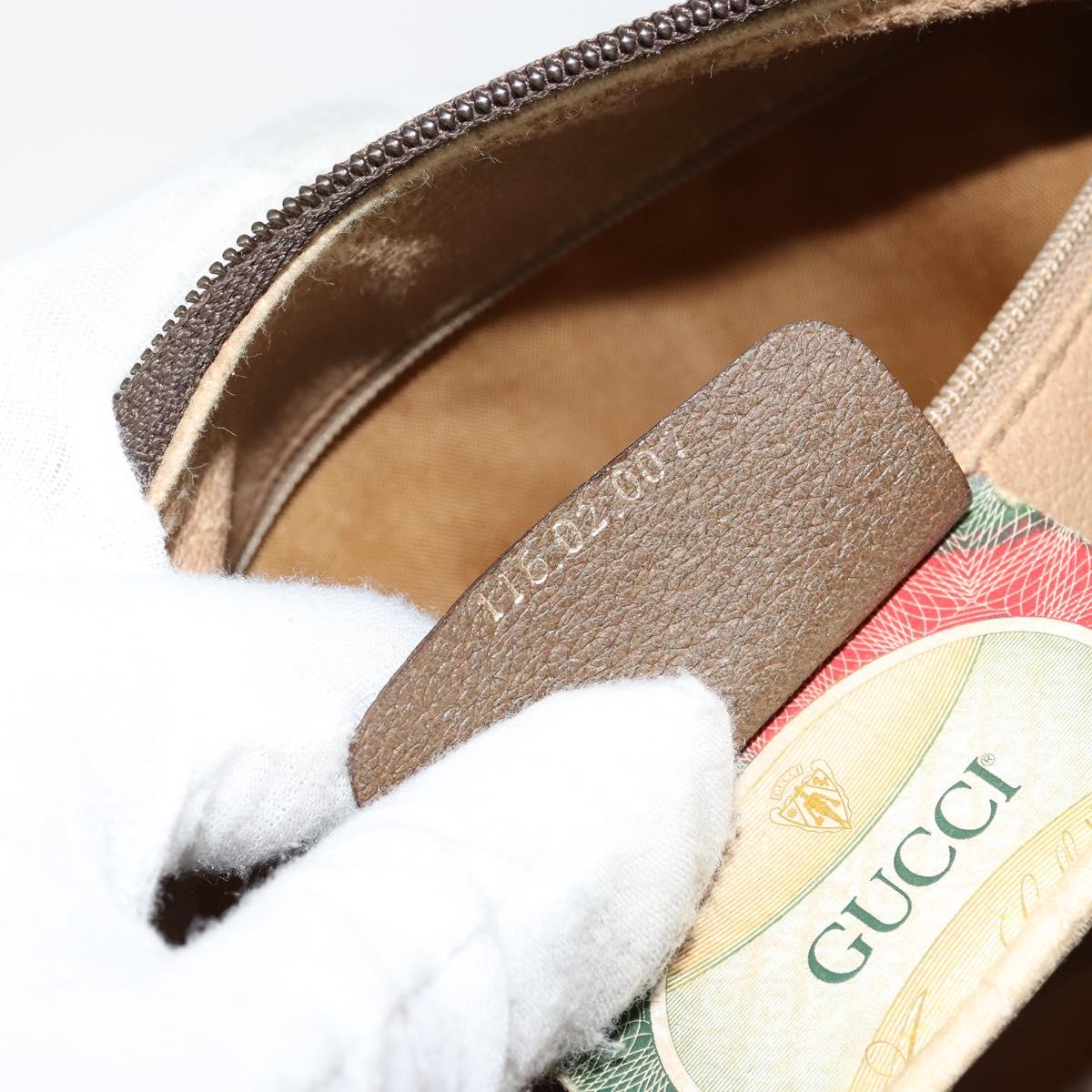 GUCCI GG Supreme Web Sherry Line Boston Bag PVC Beige 116 02 007 Auth 155547