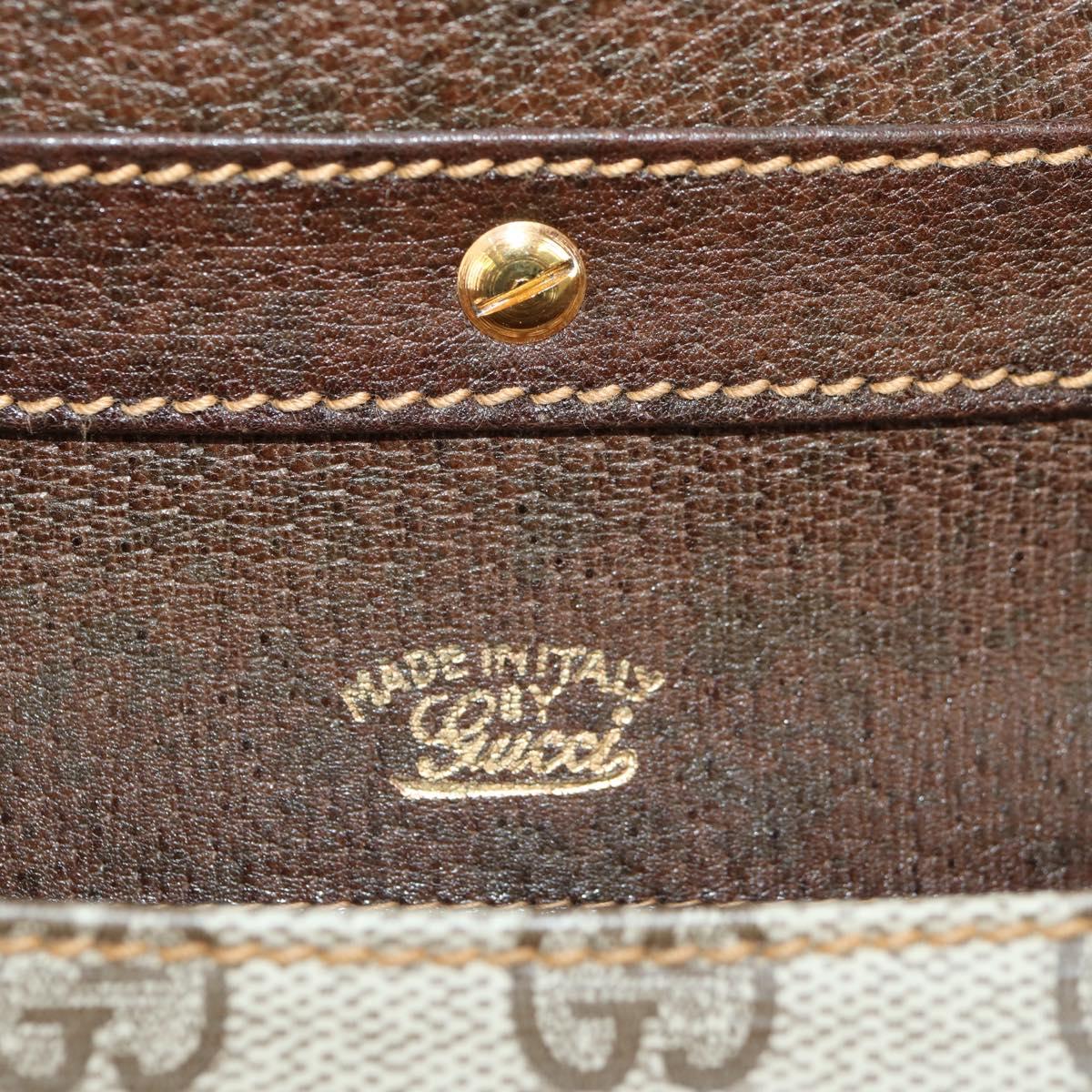 GUCCI GG Supreme Web Sherry Line Shoulder Bag PVC Beige Gold Auth 155549V