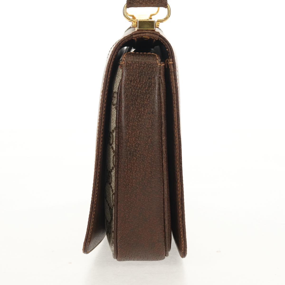 GUCCI GG Supreme Web Sherry Line Shoulder Bag PVC Beige Gold Auth 155549V