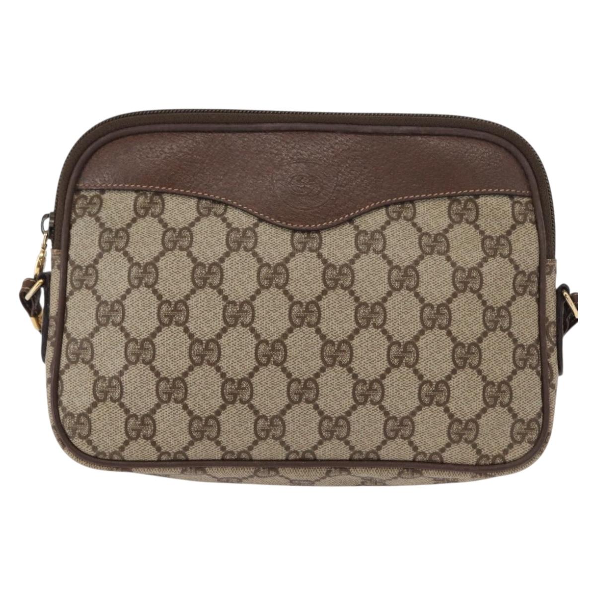 GUCCI GG Supreme Shoulder Bag PVC Beige Gold 007 115 6423 Auth 155550