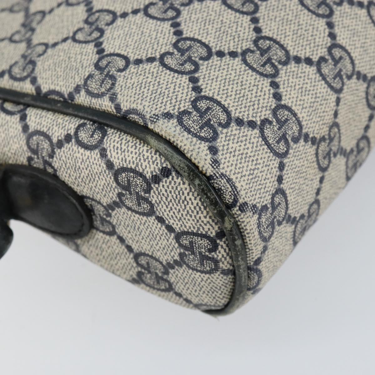 GUCCI GG Supreme Sherry Line Shoulder Bag PVC Navy Gold 010 378 Auth 155553