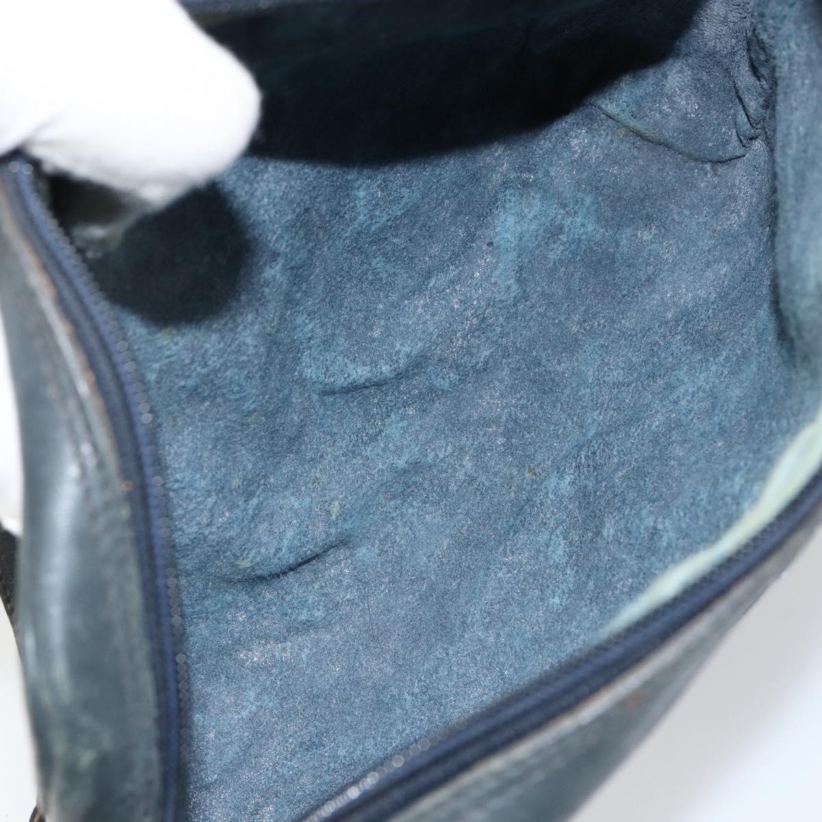 GUCCI GG Supreme Sherry Line Shoulder Bag PVC Navy Gold 010 378 Auth 155553