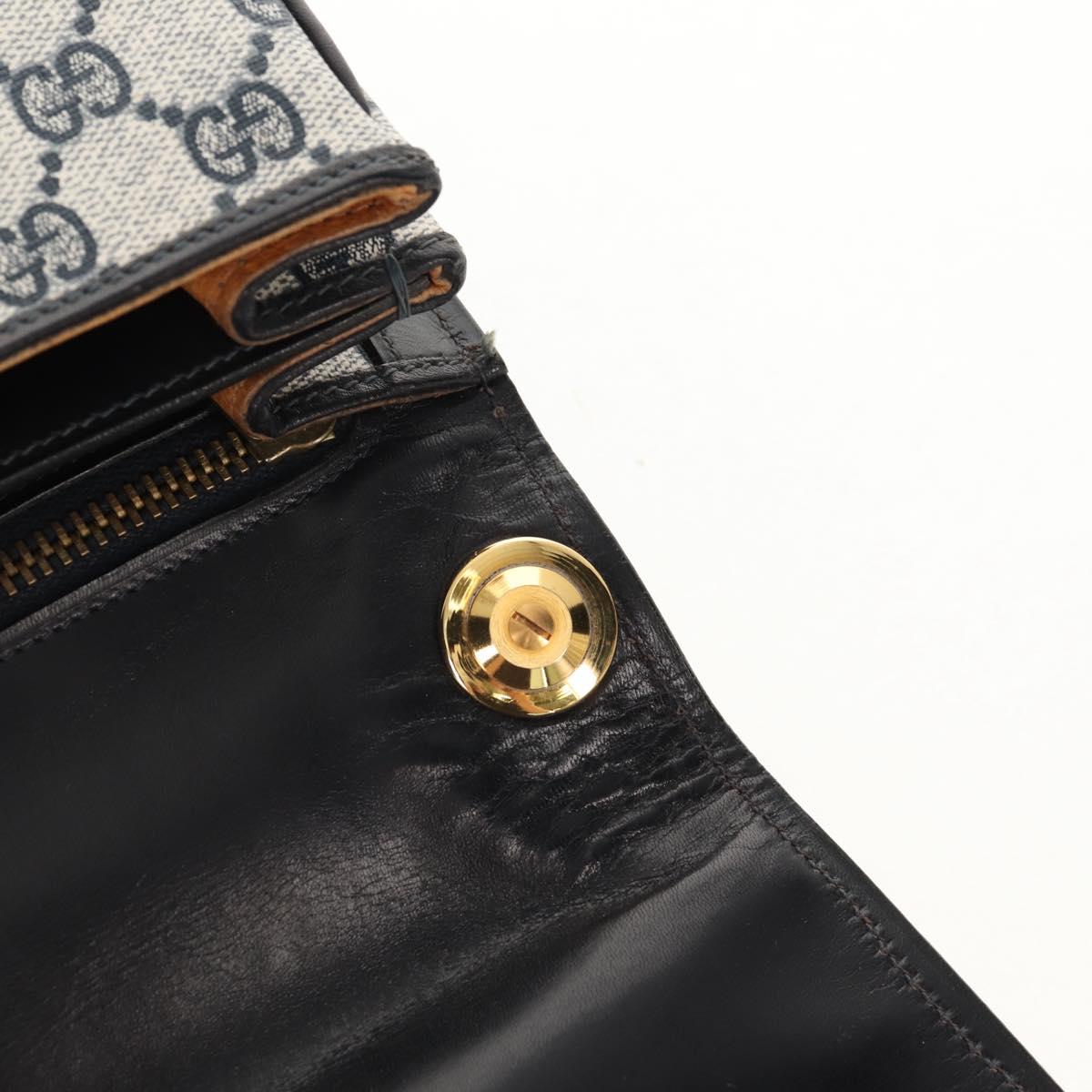 GUCCI Interlocking GG Supreme Shoulder Bag PVC Navy Gold Auth 155554V