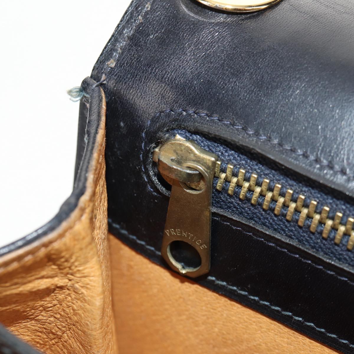 GUCCI Interlocking GG Supreme Shoulder Bag PVC Navy Gold Auth 155554V