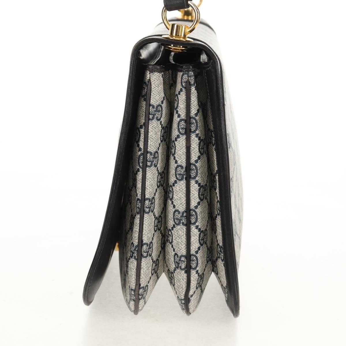 GUCCI Interlocking GG Supreme Shoulder Bag PVC Navy Gold Auth 155554V