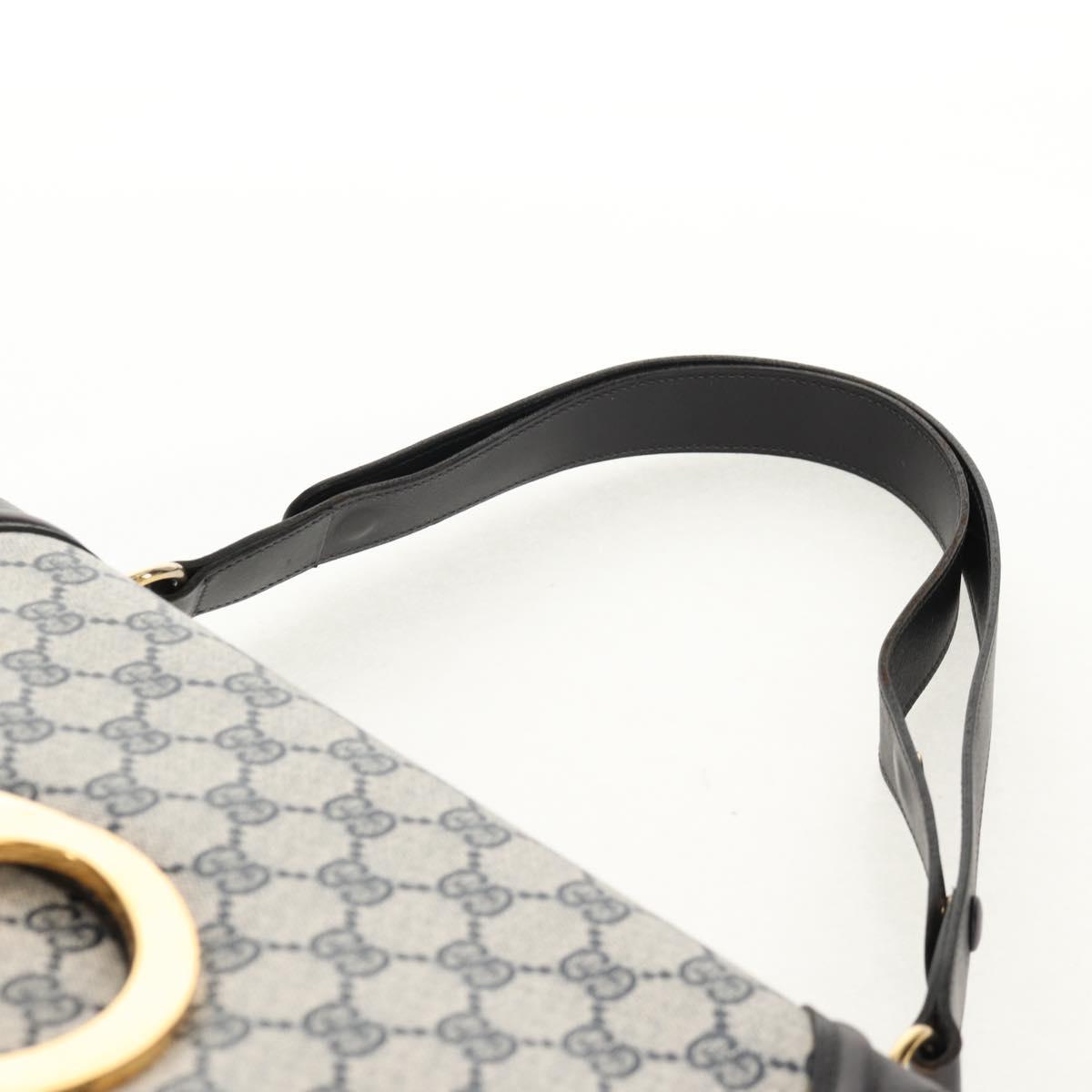 GUCCI Interlocking GG Supreme Shoulder Bag PVC Navy Gold Auth 155554V