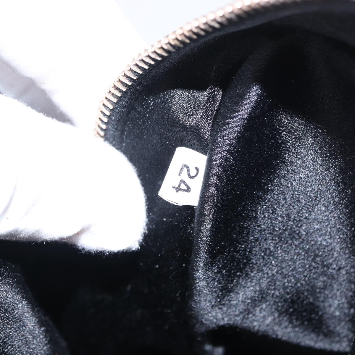 PRADA Hand Bag Leather Black Gold Auth 155558