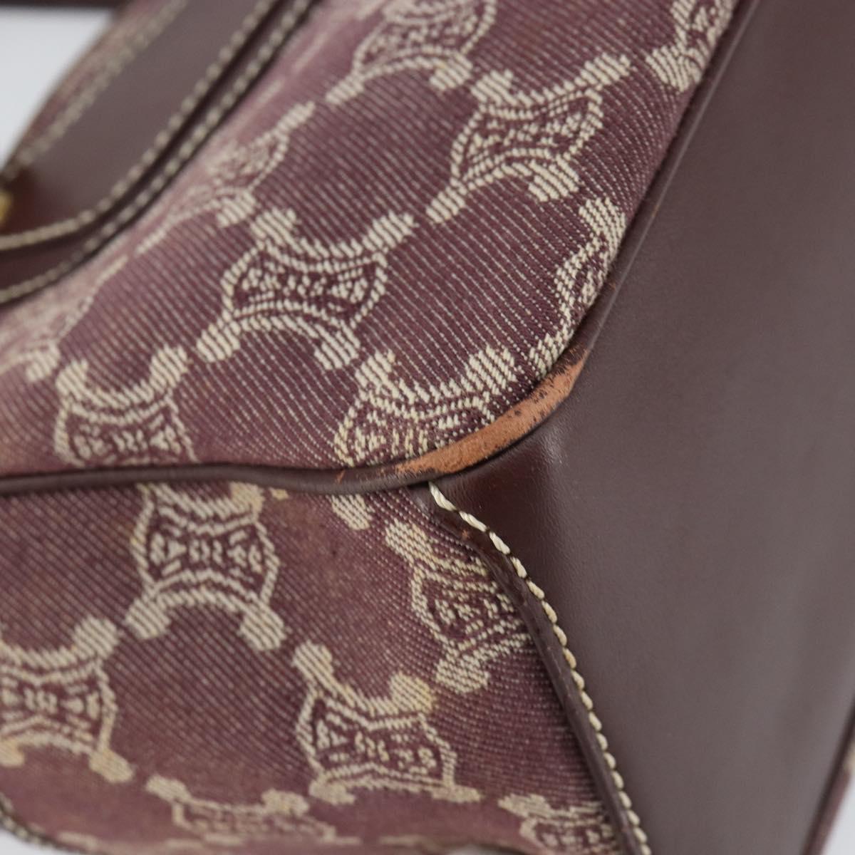 CELINE Paris Macadam Canvas Boogie bag Hand Bag Bordeaux Gold Auth 155559