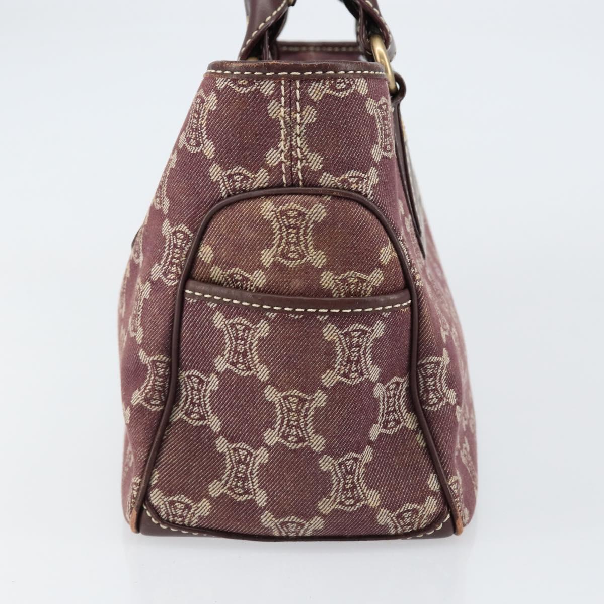 CELINE Paris Macadam Canvas Boogie bag Hand Bag Bordeaux Gold Auth 155559