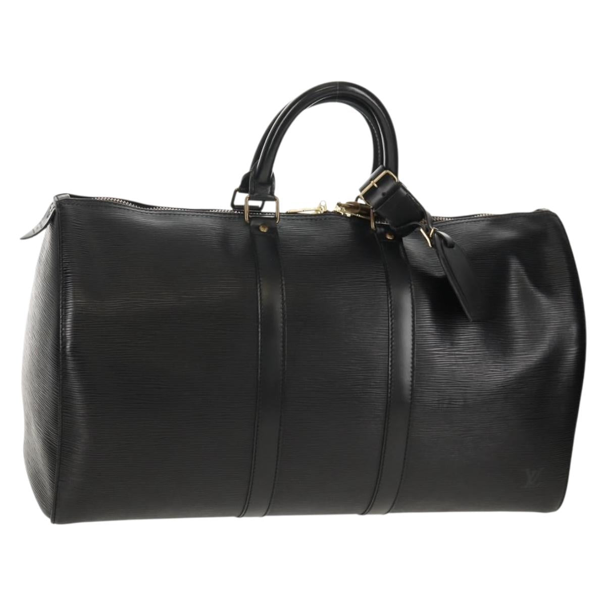 LOUIS VUITTON Epi Keepall 45 Boston Bag Black M42972 LV Auth 155560V