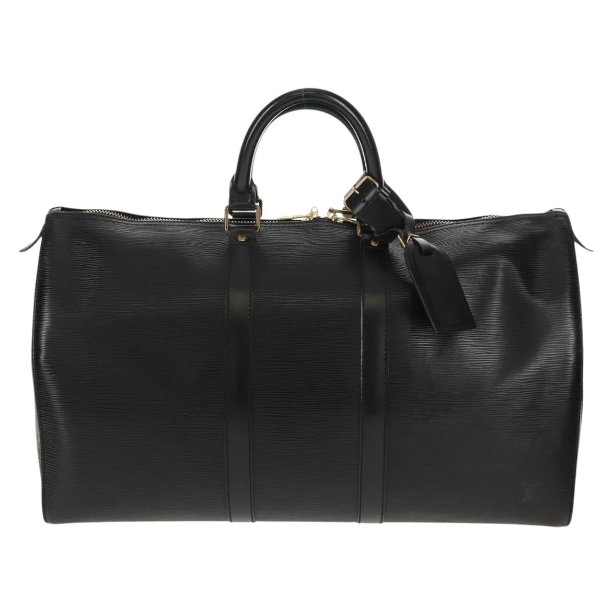 LOUIS VUITTON Epi Keepall 45 Boston Bag Black M42972 LV Auth 155560V