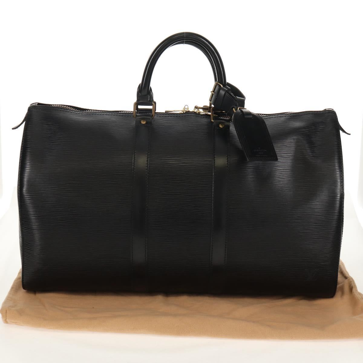 LOUIS VUITTON Epi Keepall 45 Boston Bag Black M42972 LV Auth 155560V