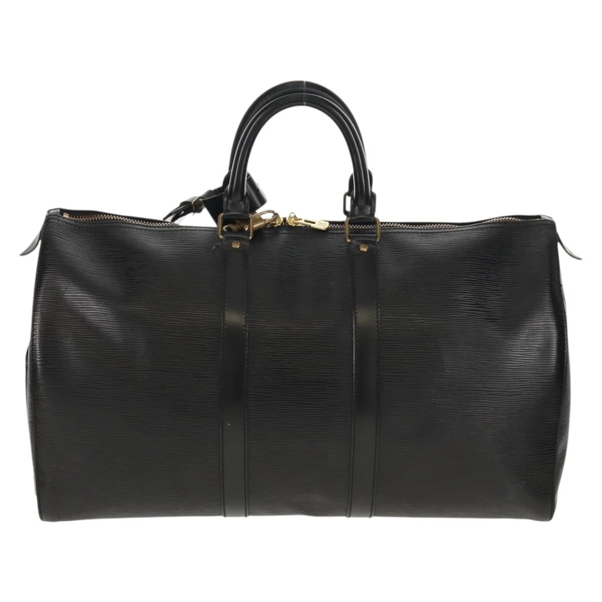 LOUIS VUITTON Epi Keepall 45 Boston Bag Black M42972 LV Auth 155560V