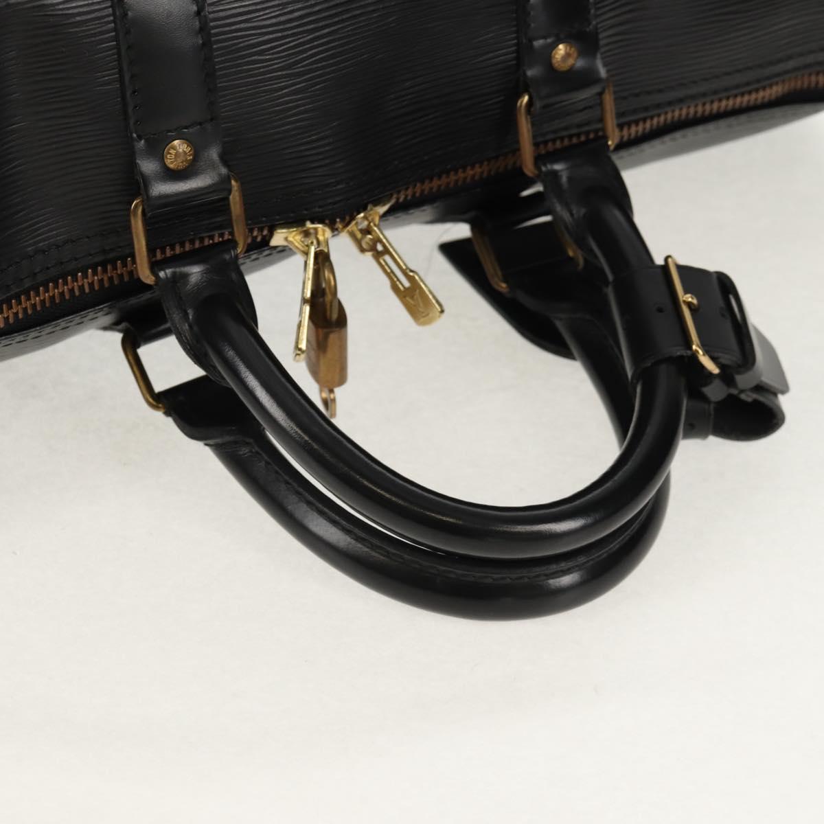 LOUIS VUITTON Epi Keepall 45 Boston Bag Black M42972 LV Auth 155560V