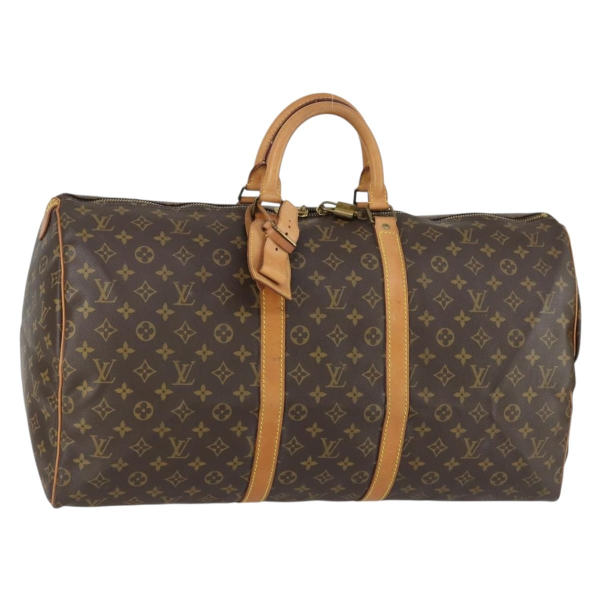 LOUIS VUITTON Monogram Keepall 55 Boston Bag M41424 LV Auth 155566V