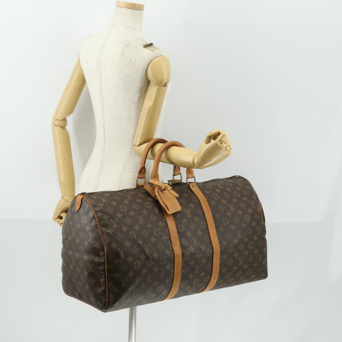 LOUIS VUITTON Monogram Keepall 55 Boston Bag M41424 LV Auth 155566V
