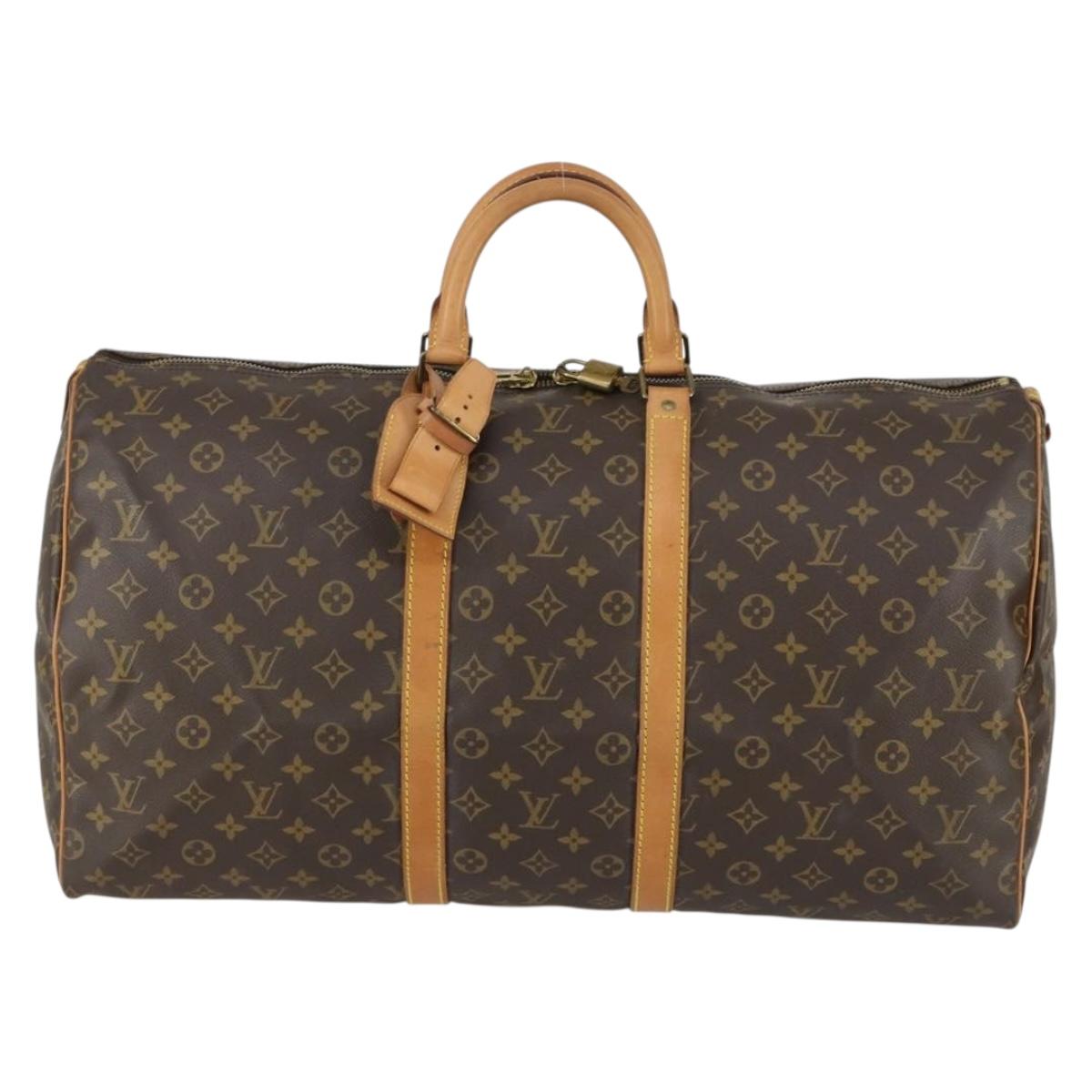 LOUIS VUITTON Monogram Keepall 55 Boston Bag M41424 LV Auth 155566V