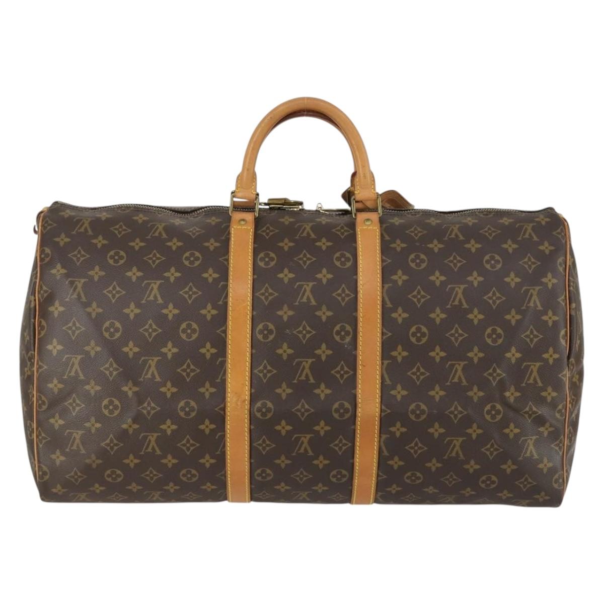 LOUIS VUITTON Monogram Keepall 55 Boston Bag M41424 LV Auth 155566V