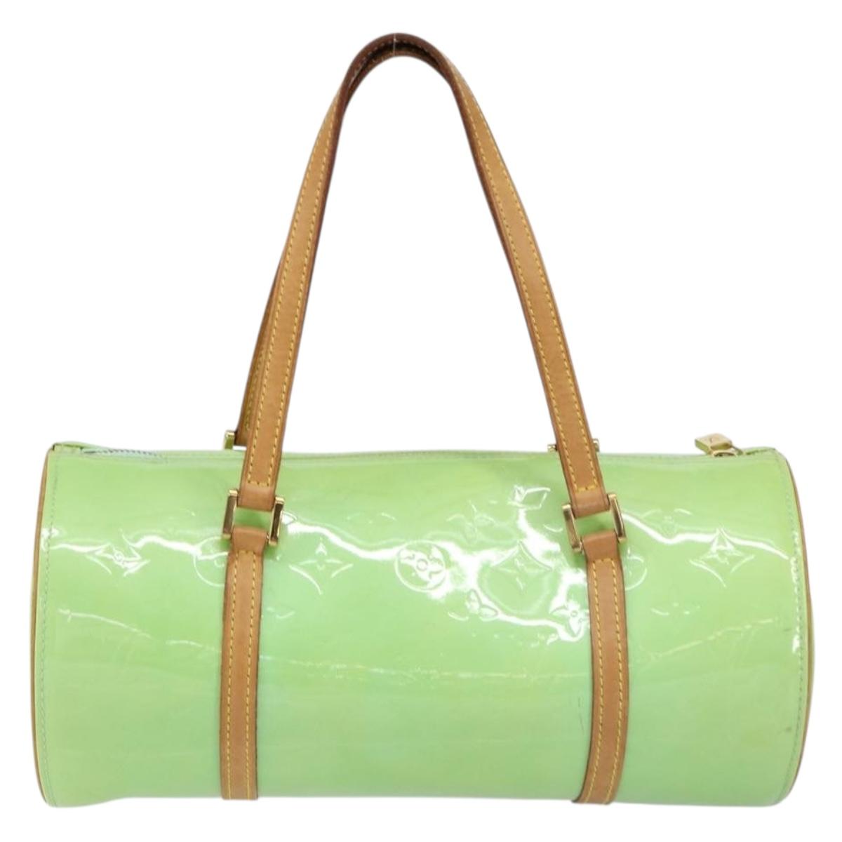 LOUIS VUITTON Monogram Vernis Bedford Hand Bag LIme Green LV Auth 155583