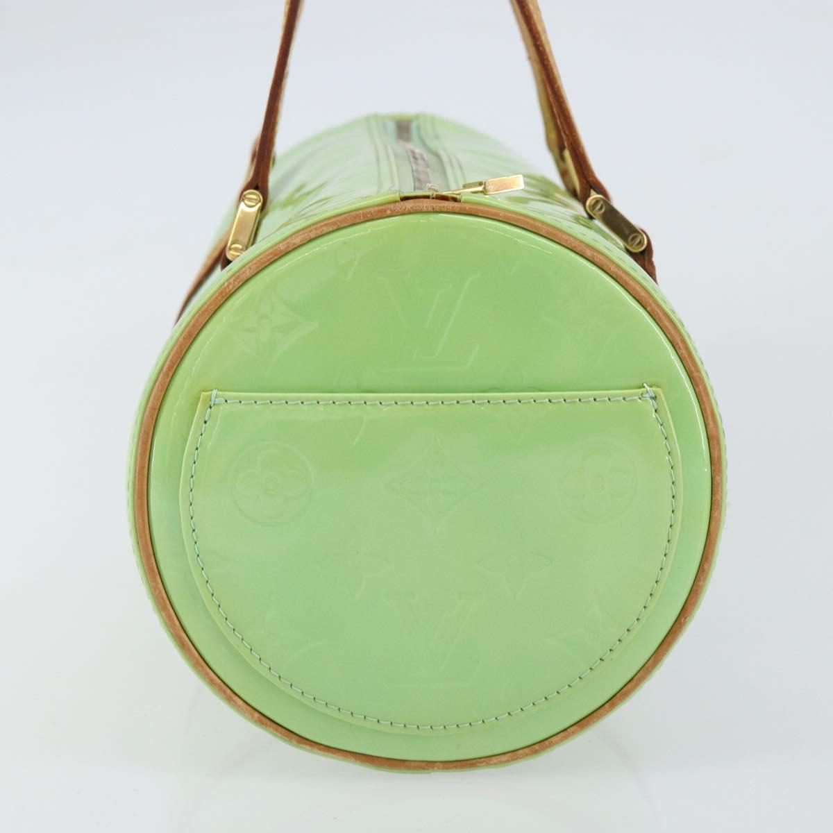 LOUIS VUITTON Monogram Vernis Bedford Hand Bag LIme Green LV Auth 155583