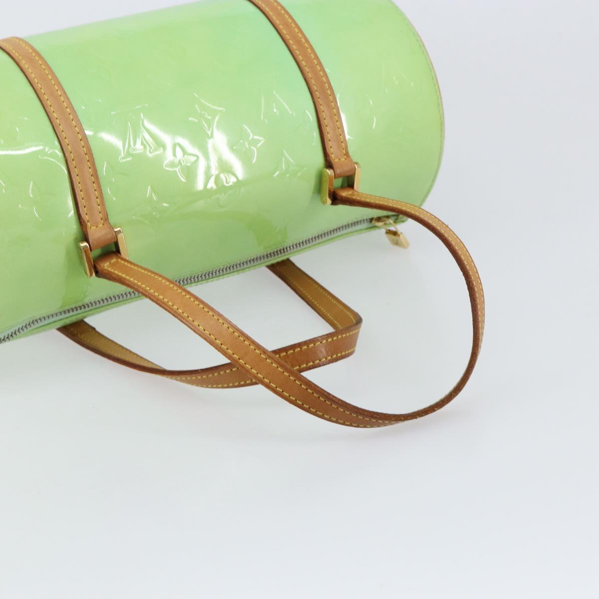 LOUIS VUITTON Monogram Vernis Bedford Hand Bag LIme Green LV Auth 155583