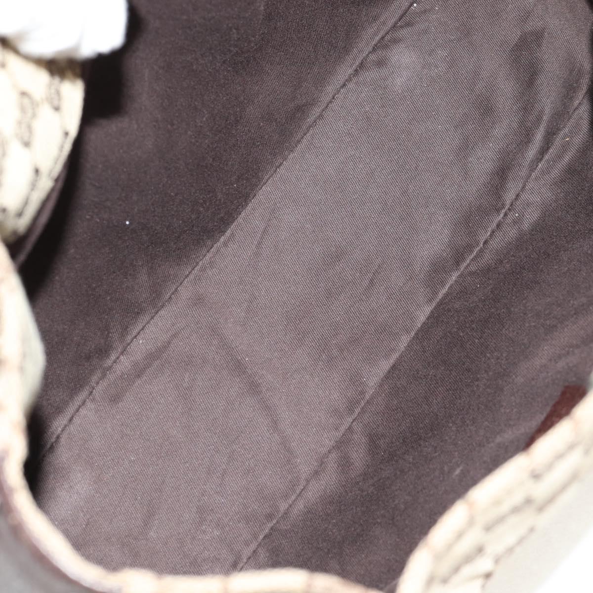 GUCCI GG Canvas Hand Bag Beige Silver 115007 Auth 155587V