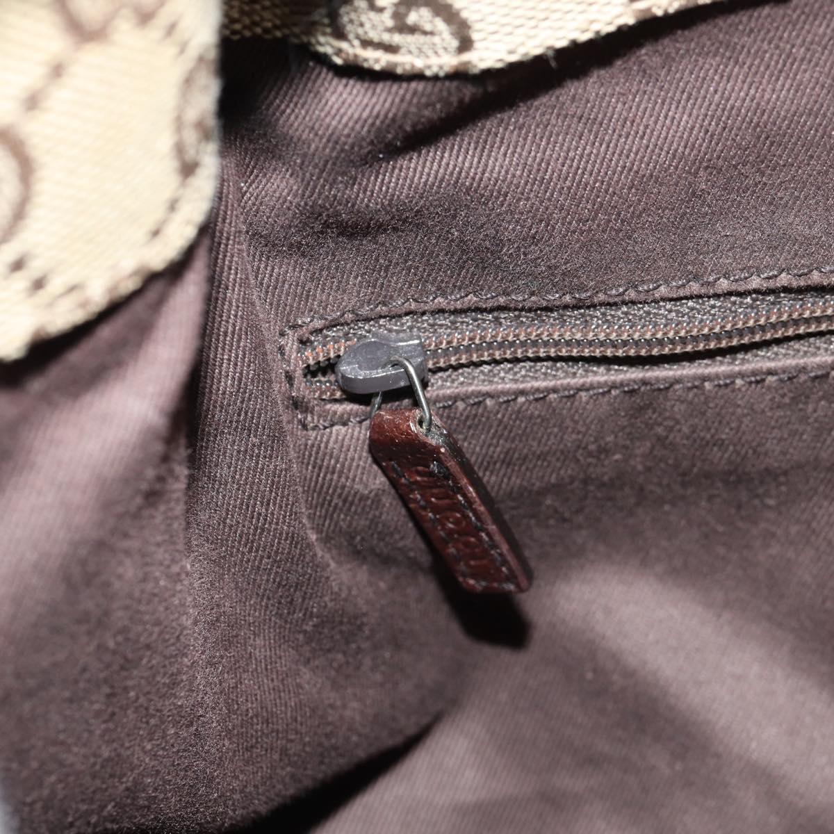 GUCCI GG Canvas Hand Bag Beige Silver 115007 Auth 155587V