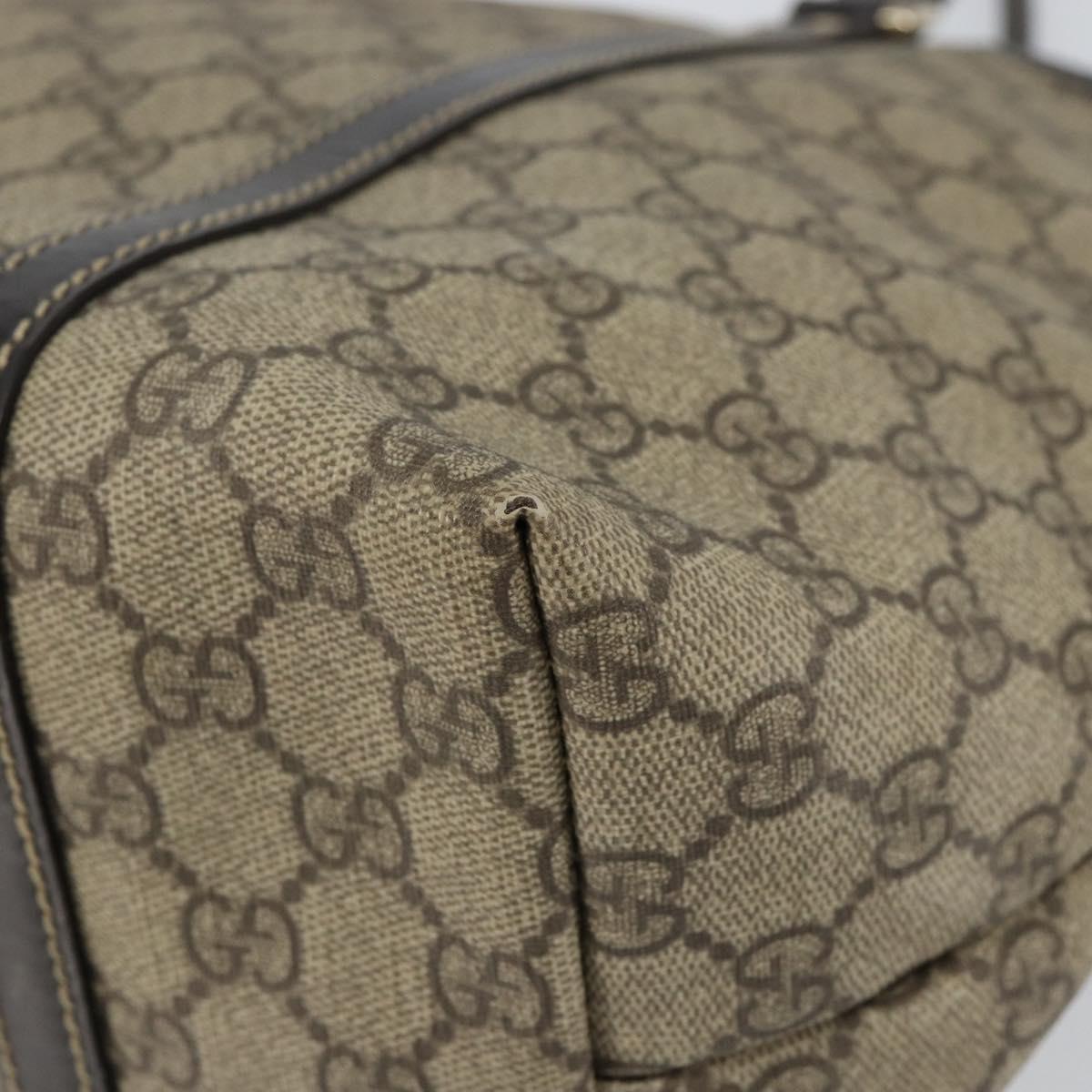 GUCCI GG Supreme Tote Bag PVC Beige Gold 197953 Auth 155590